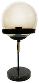 Colby Glass Globe Table Lamp, Black With Cognac Glass