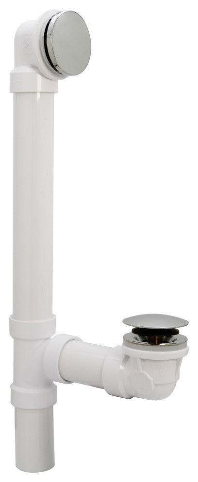 Illusionary Overflow 12" & 4" Sch. 40 PVC Bath Waste and Overflow Tip-Toe, Polished Nickel