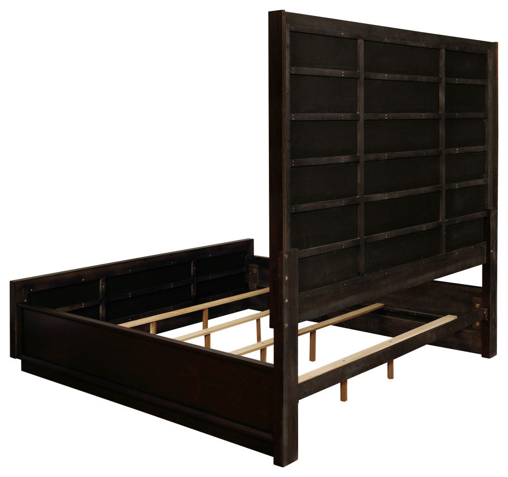 Coaster Durango Wood Queen Upholstered Bed Smoked Peppercorn and Gray