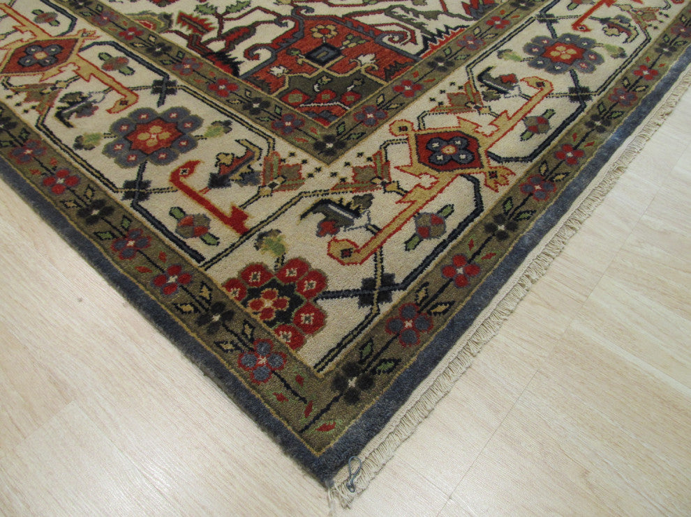 Blue Traditional Oriental Serapi Area Rug
