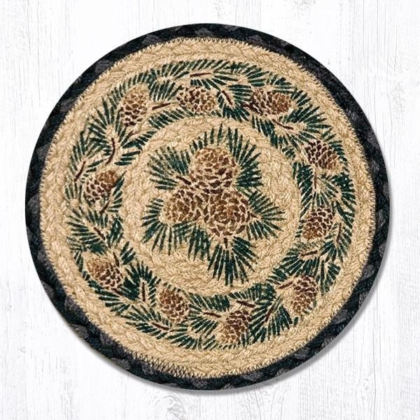 MSPR-025A Pinecone Printed Round Trivet 10"x10"