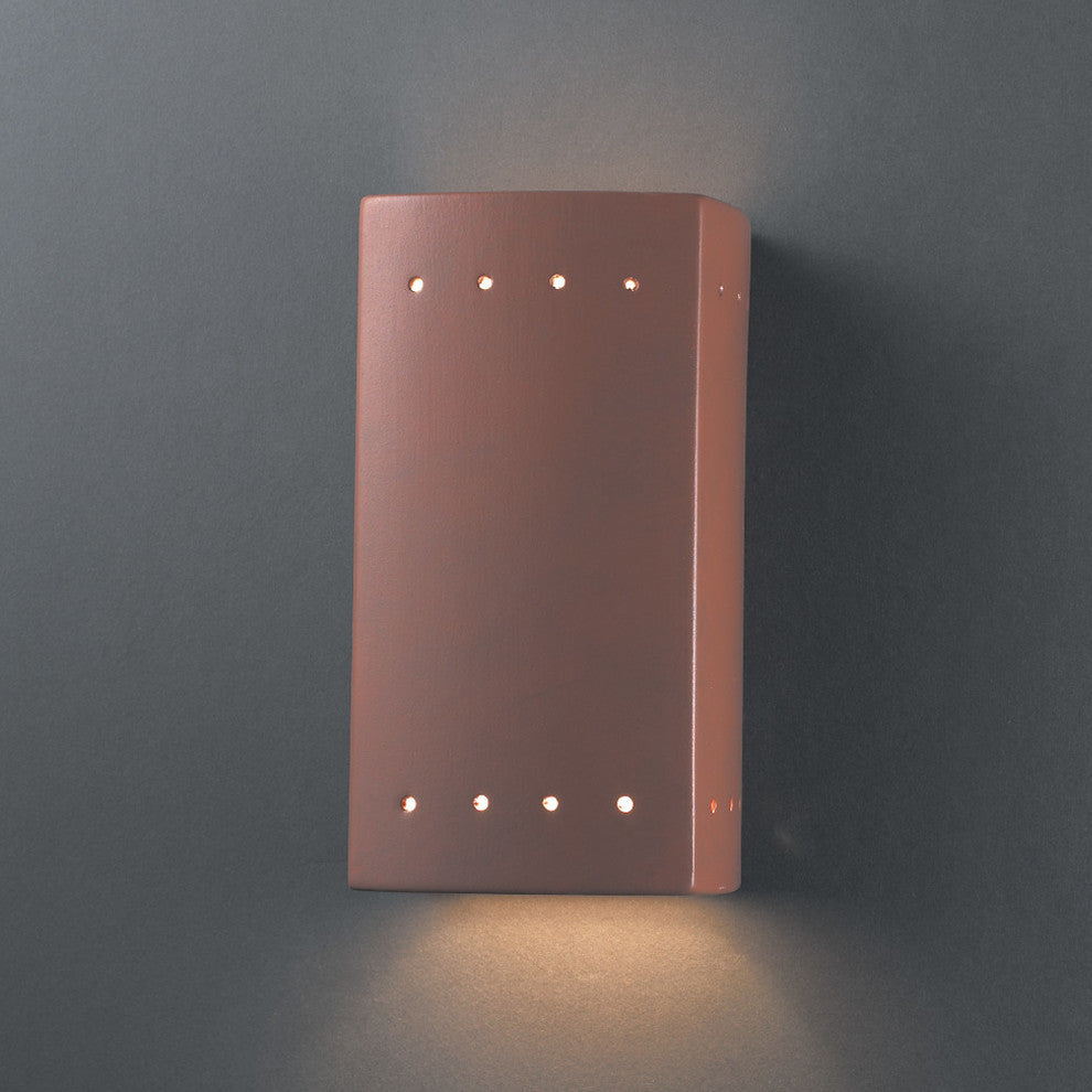 Ambiance Rectangle, Outdoor Closed Top/Bottom Sconce, Terra Cotta, E26