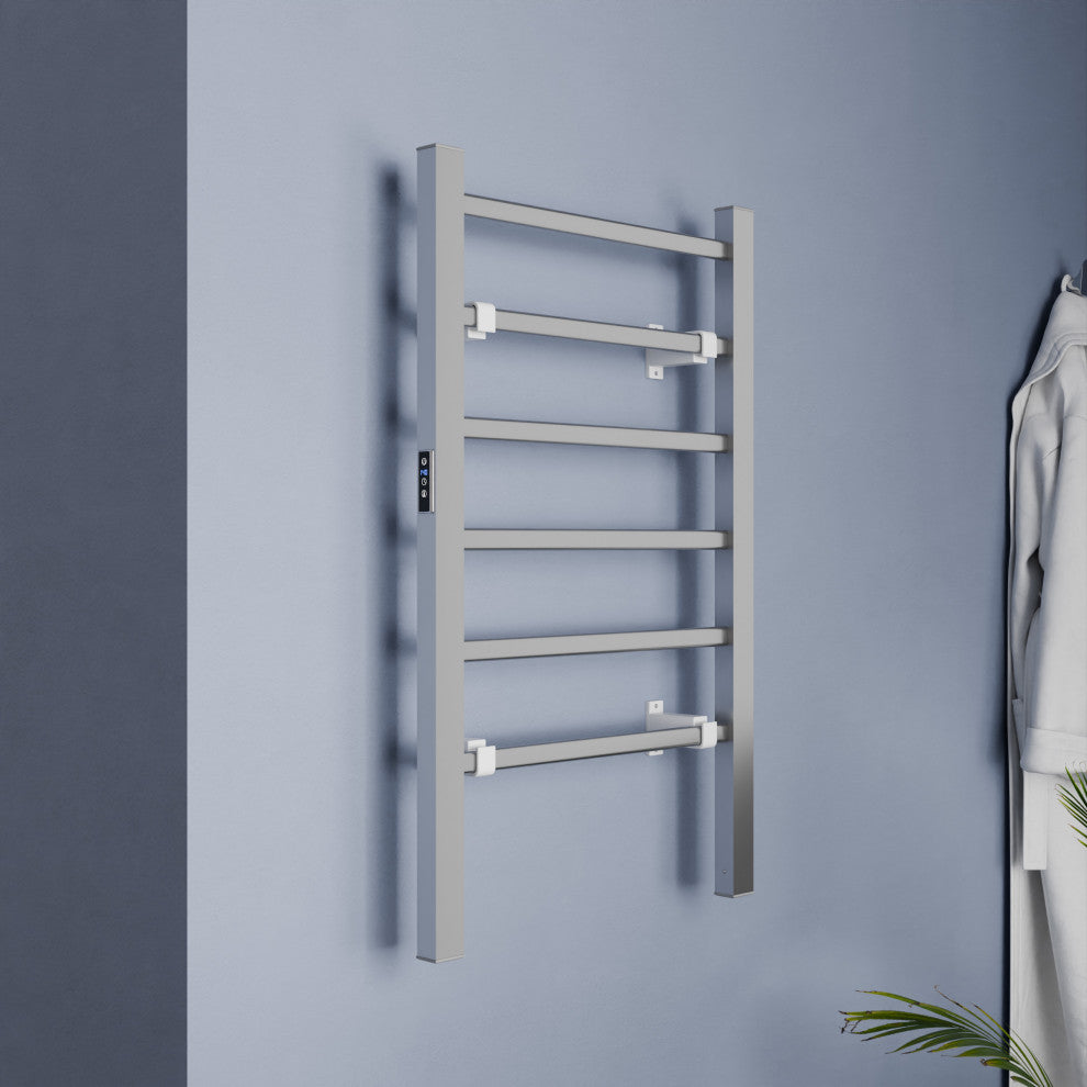 ANZZI Naples 6-Bar Aluminum Wall Mounted/Free Standing Electric Towel Warmer