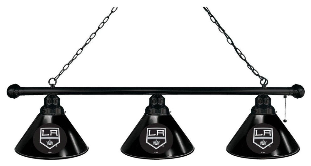 Holland Los Angeles Kings 3-Shade Billiard Light - Black Fixture