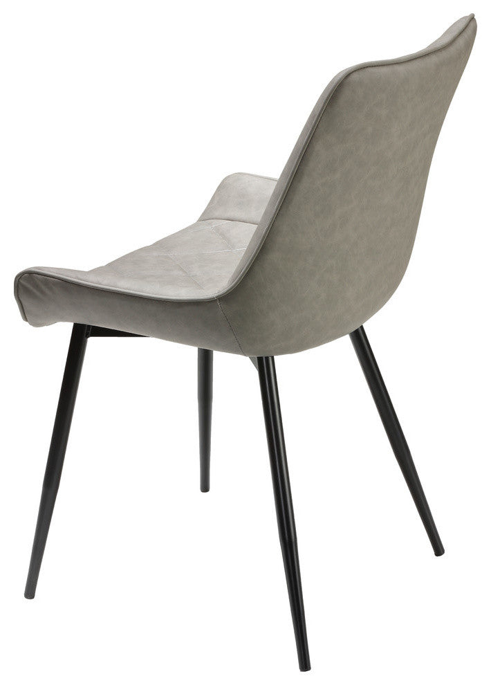 Cortesi Home Ellie Dining Chairs In Gray Faux Leather, Set Of 2
