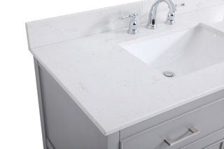 Skylar 42" Single Bathroom Vanity, Gray, With Backsplash