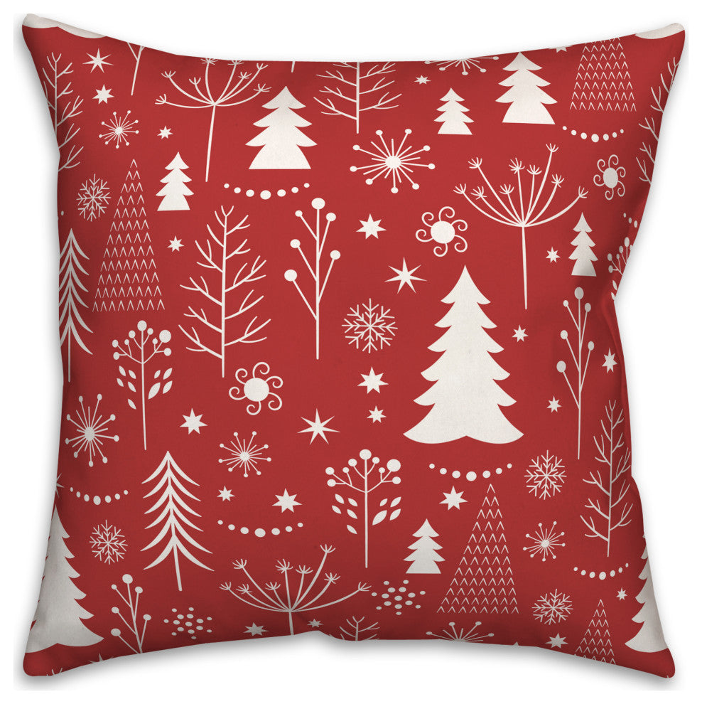 Winter Tree Pattern 4 20x20 Spun Poly Pillow