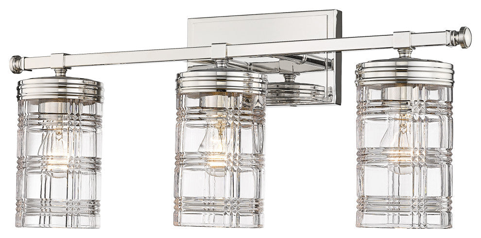 Zlite 344-3V-PN 3-Light Vanity, Clear