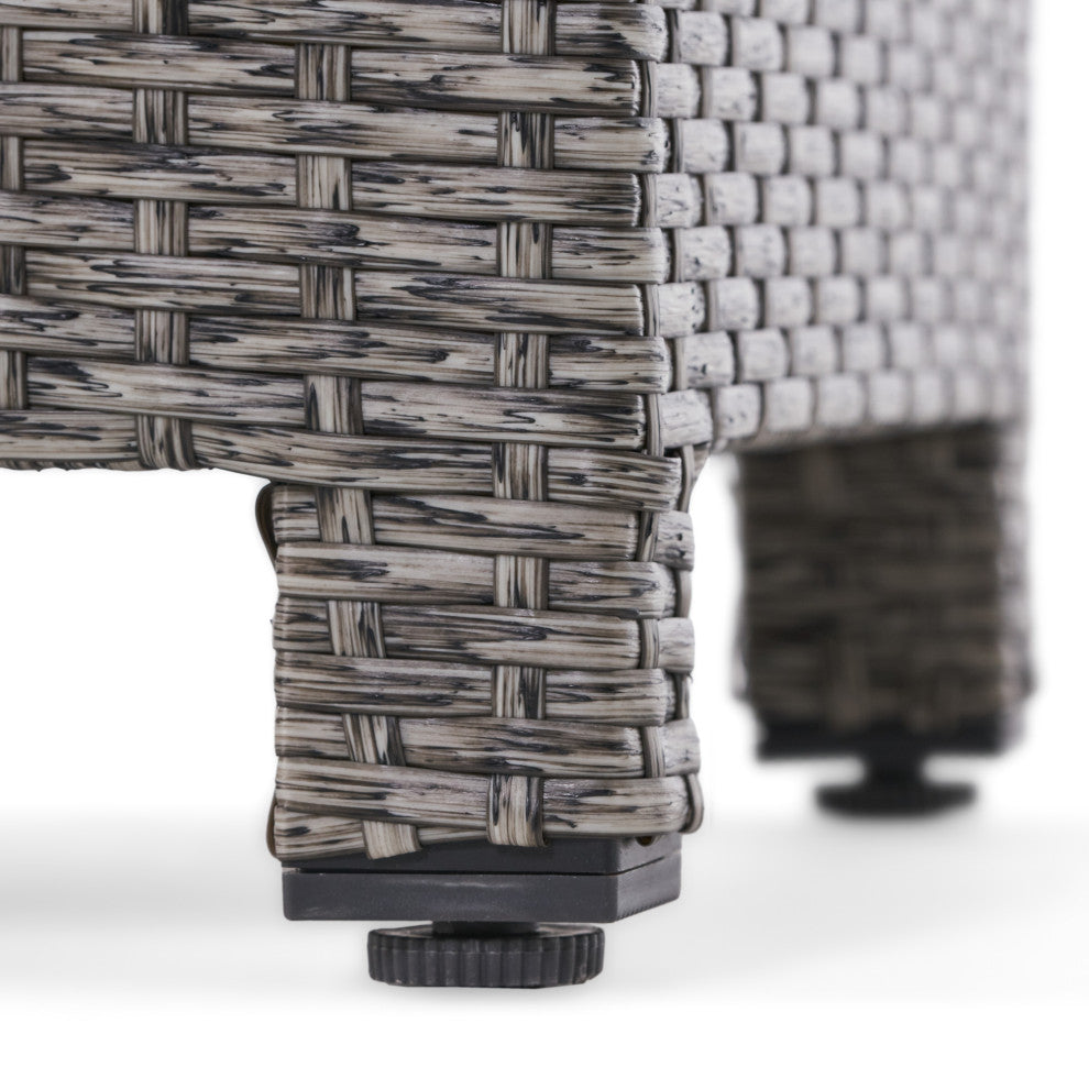 GDF Studio Pueblo Outdoor Mixed Black Wicker Side Table