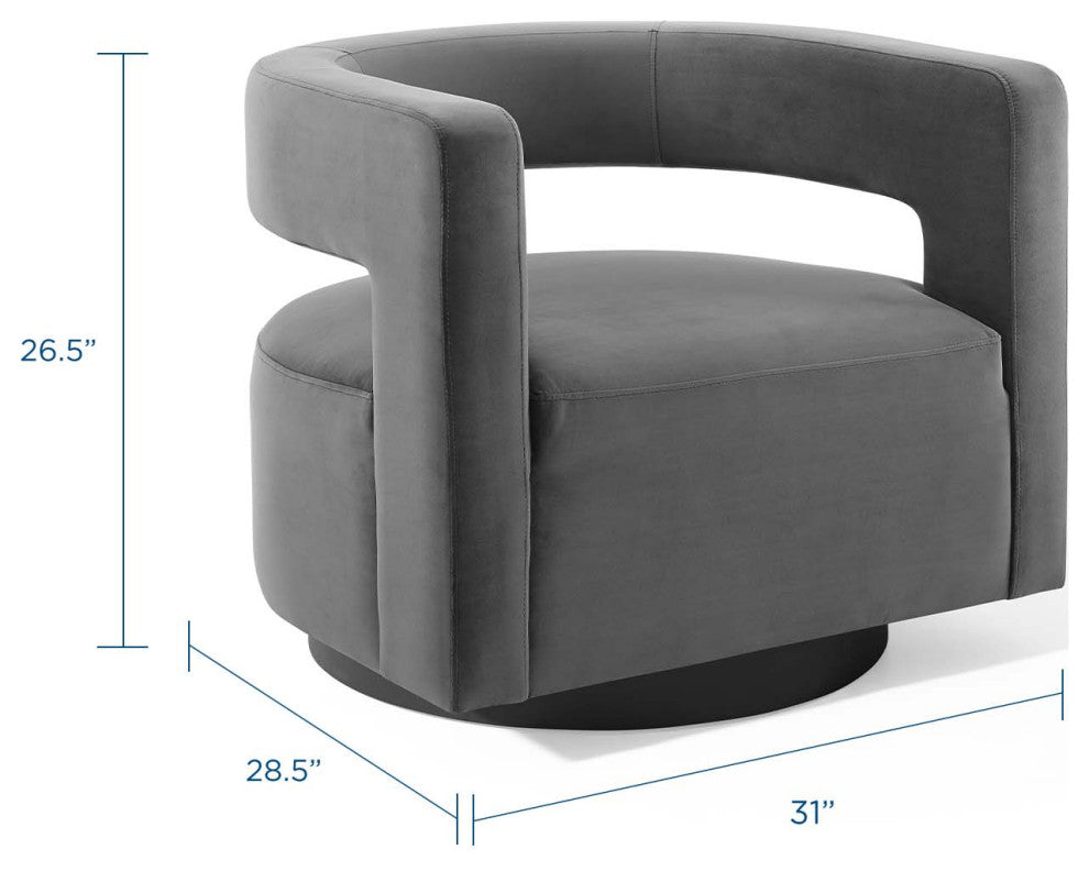 Armchair Accent Chair, Velvet, Gray, Modern, Living Lounge Hospitality