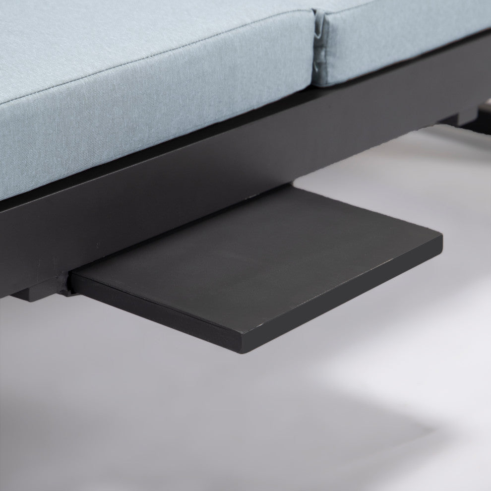 LeisureMod Chelsea Convertible 2-in-1 Sofa and Double Chaise Lounge, Light Gray