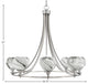 Paramount 8-Light Chandelier, Brushed Nickel, 5.75" Onyx Swirl Glass