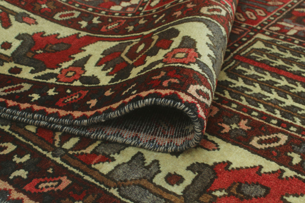 Fine Vintage Distressed Forest Red/Beige Rug, 6'10x10'3