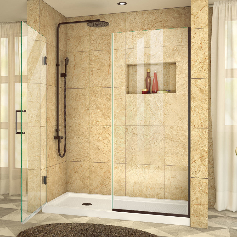 DreamLine Unidoor Plus 60.5", 61"x72" Hinged Shower Door, Oil Rubbed Bronze