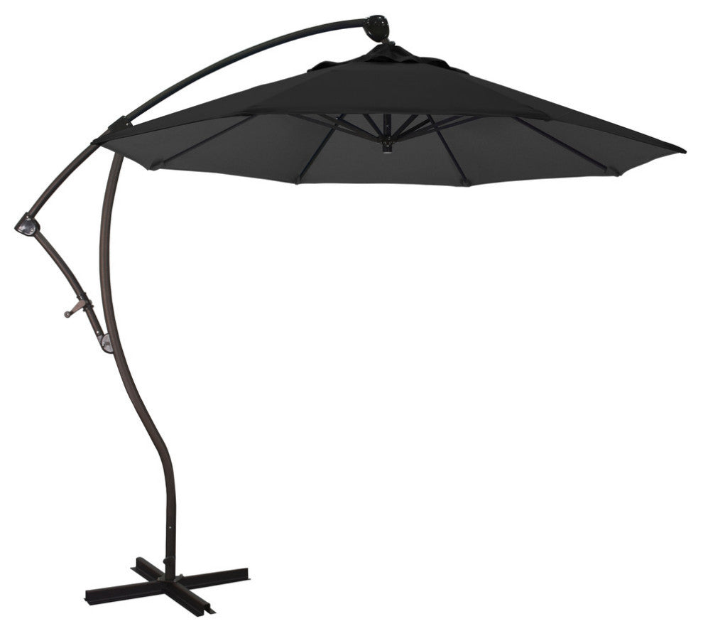 9'' Cantilever Umbrella Deluxe Crank Lift, Bronze, Pacifica, Black
