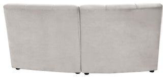 Limitless Velvet Upholstered 2-Piece Modular Sectional, Cream