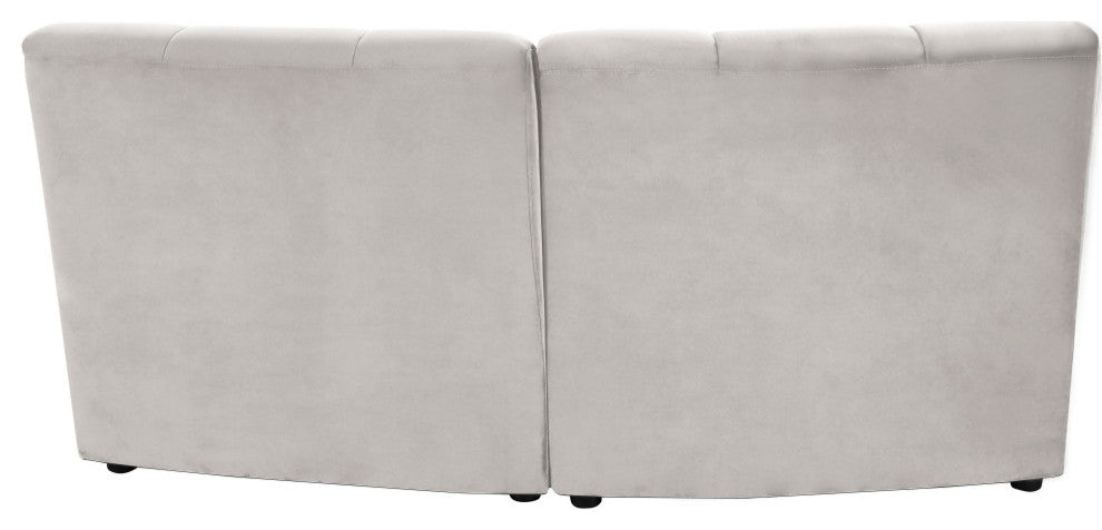 Limitless Velvet Upholstered 2-Piece Modular Sectional, Cream