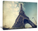 "Paris Eiffel Tower Vintage View From Ground" Cityscape Canvas Print20"x12"