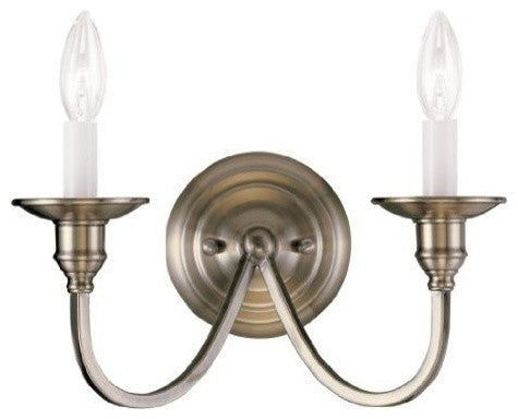 Livex Lighting 2 Light Antique Brass Wall Sconce - 5142-01