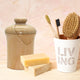 Moxie Collection Marble Bathroom Jar, Teak