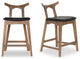 Ashcroft Harper Faux Leather Upholstered Counter Stool in Black (Set of 2)