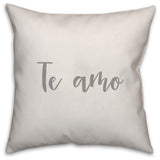 Te Amo 16x16 Throw Pillow