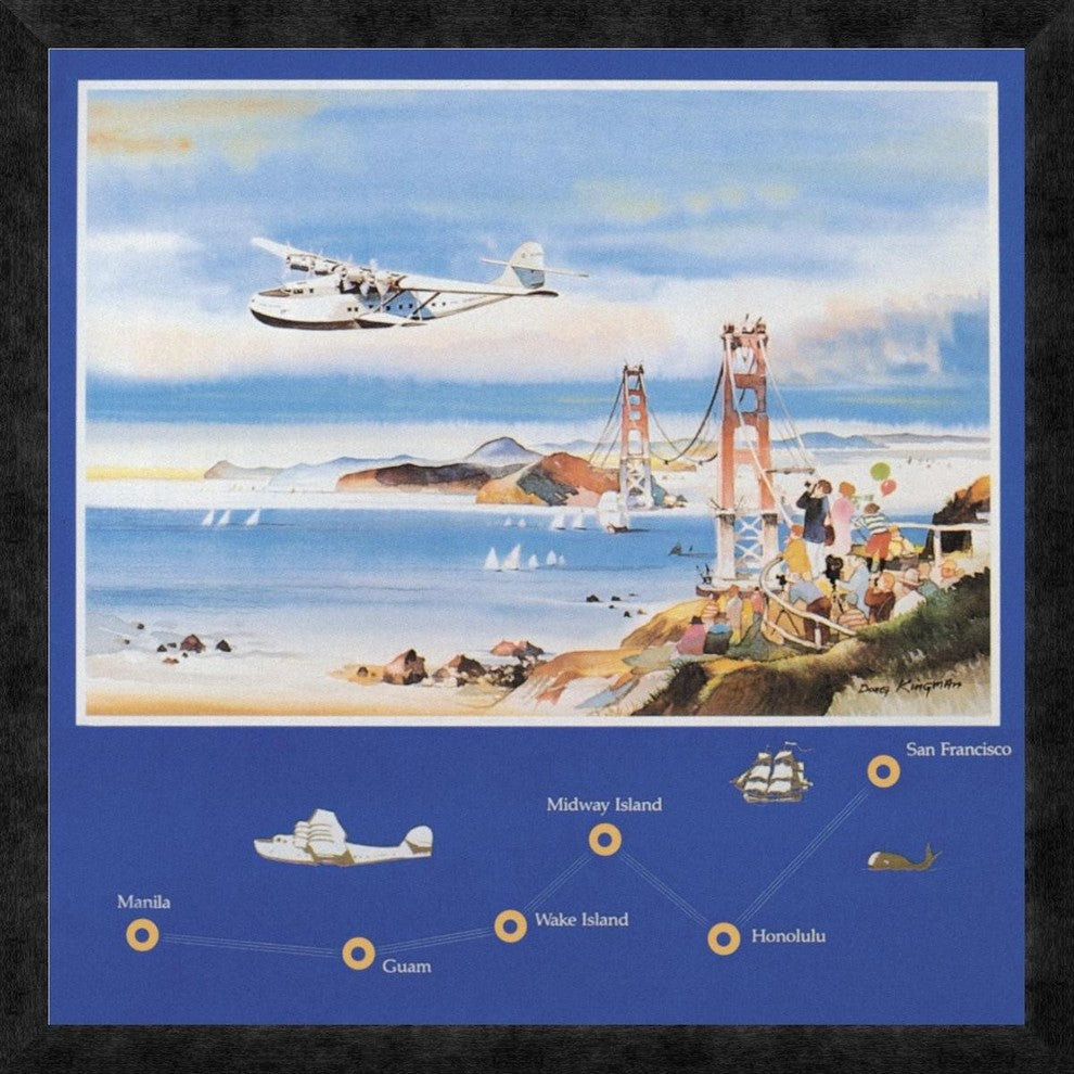 "50th Anniversary of the China Clipper" Framed Canvas Giclee, 26"x26"