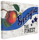 Rustic Americana Star Fruit Crate Finest Peaches Georgia State Canvas, 24"x30"