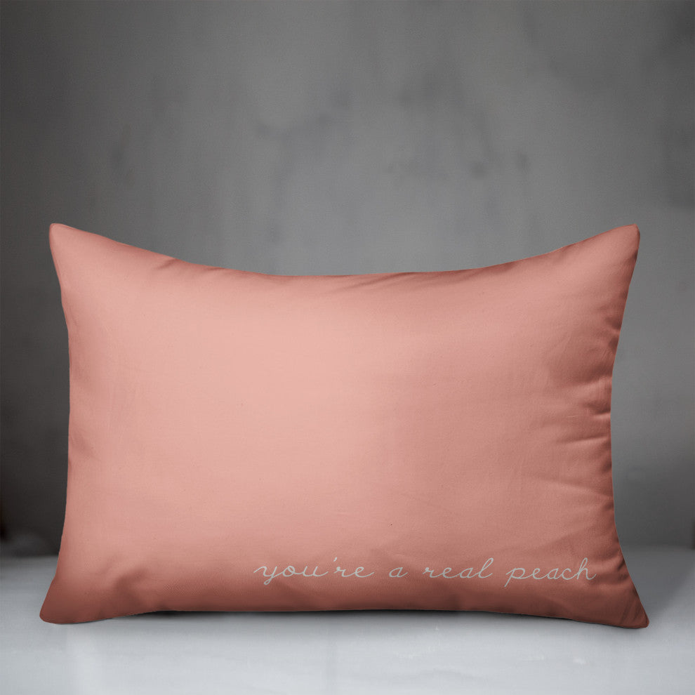 Youre A Peach Script White Plain Pillow 14x20 Spun Poly Pillow