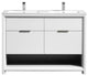 KubeBath Nudo 48'' Double Sink Floor Mount Modern Bathroom Vanity, Gloss White