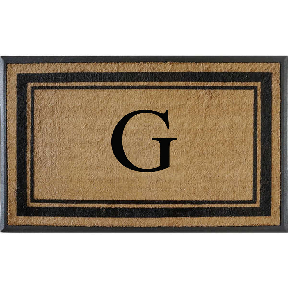A1HC Markham Border Flocked Extra Large Monogrammed Doormat, 30"X48", G