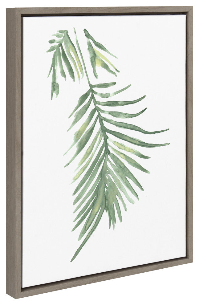 Sylvie Palm Leaf Framed Canvas by Viola Kreczmer, Gray 18x24