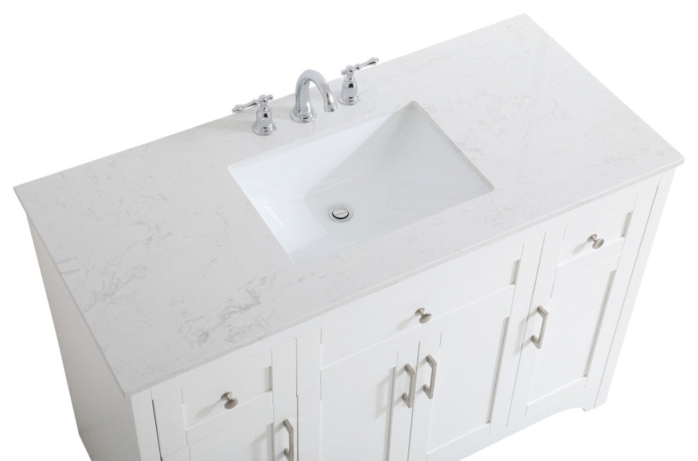 48" Single Bathroom Vanity, White