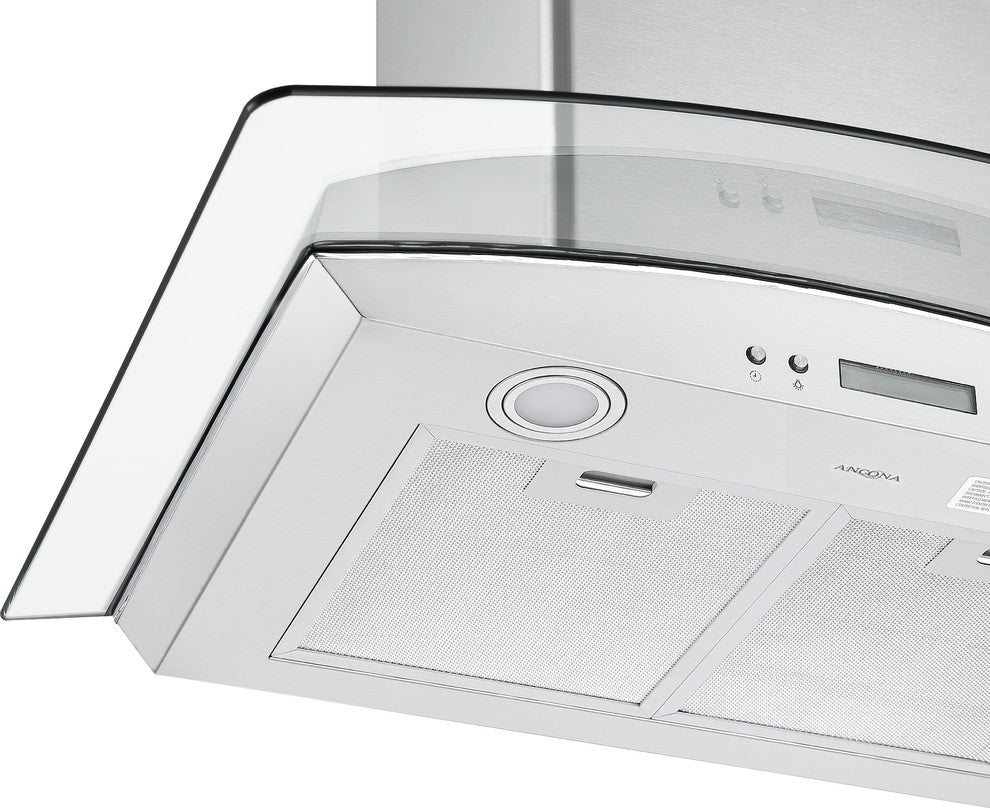 Glass Canopy Stainless Steel Range Hood, 30"