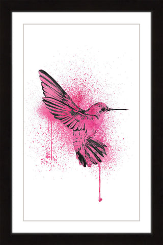"Hummingbird Pink" Framed Painting Print