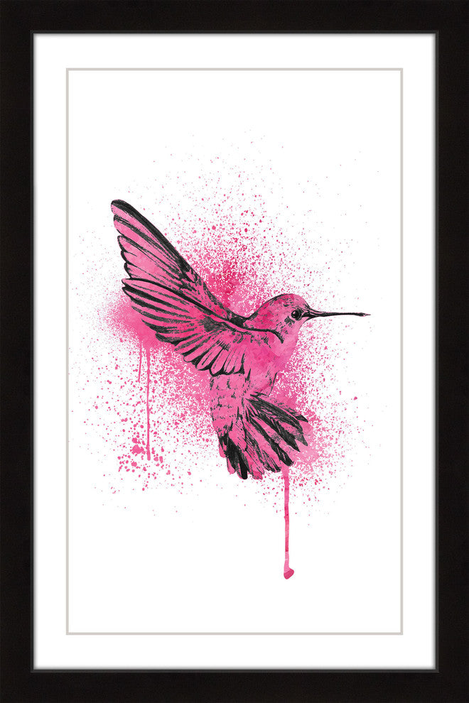 "Hummingbird Pink" Framed Painting Print