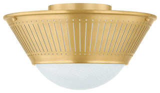 Hudson Valley Lighting Elsmere Flush Mount, Aged Brass