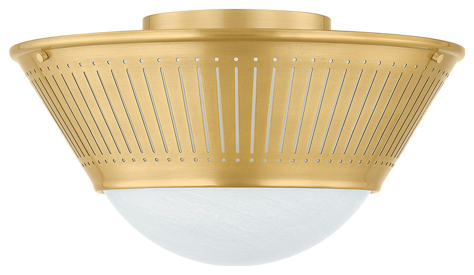 Hudson Valley Lighting Elsmere Flush Mount, Aged Brass