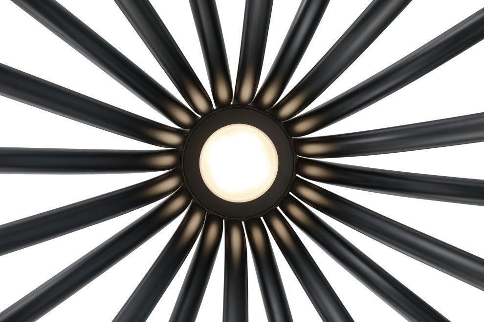 Olette 20L 42" Black Frosted Chandelier