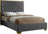 Lana Velvet Bed, Gray, Queen