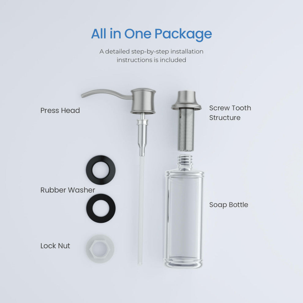 KIBI Kitchen Soap Dispenser KSD101, Brushed Nickel