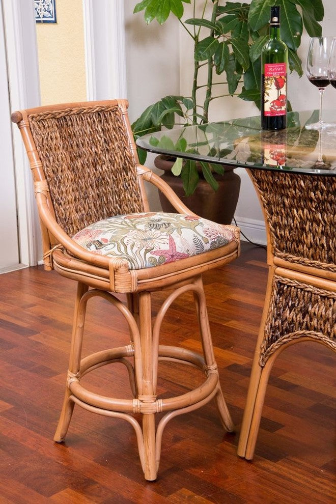 Balboa 24" Barstool In Antique Homey, Palms Pineapple