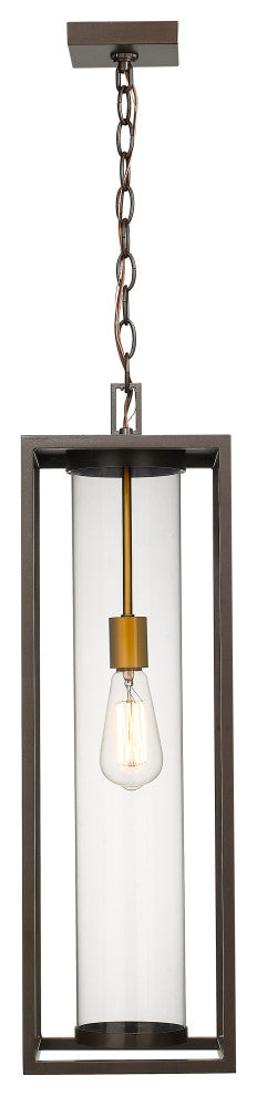 Zlite 584CHB-DBZ-OBS 1-Light Outdoor Chain Mount Ceiling Fixture, Clear