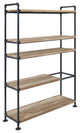 Benzara BM279169 Industrial Style Bookshelf, Wood, Metal, Brown, Black