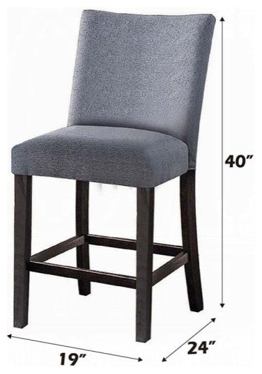 Yelena Counter Height Chair, Set of 2, Fabric and Weathered Espresso