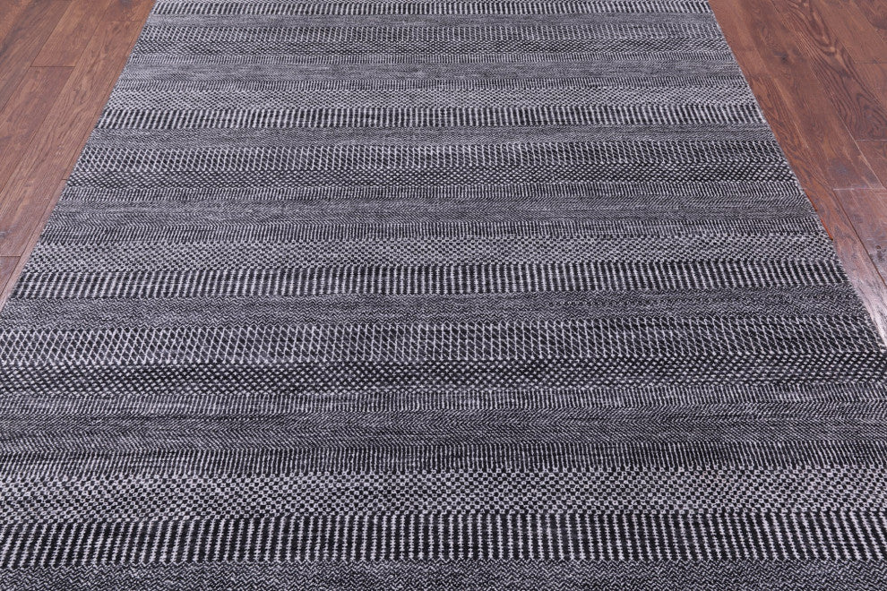 5' 11" X 8' 8" Savannah Grass Handmade Wool and Silk Rug Q11977