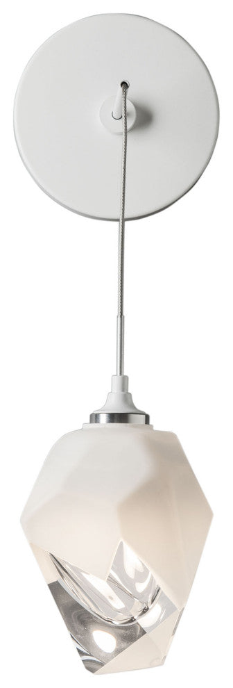 Chrysalis Small Low Voltage Sconce White Finish, White Crystal