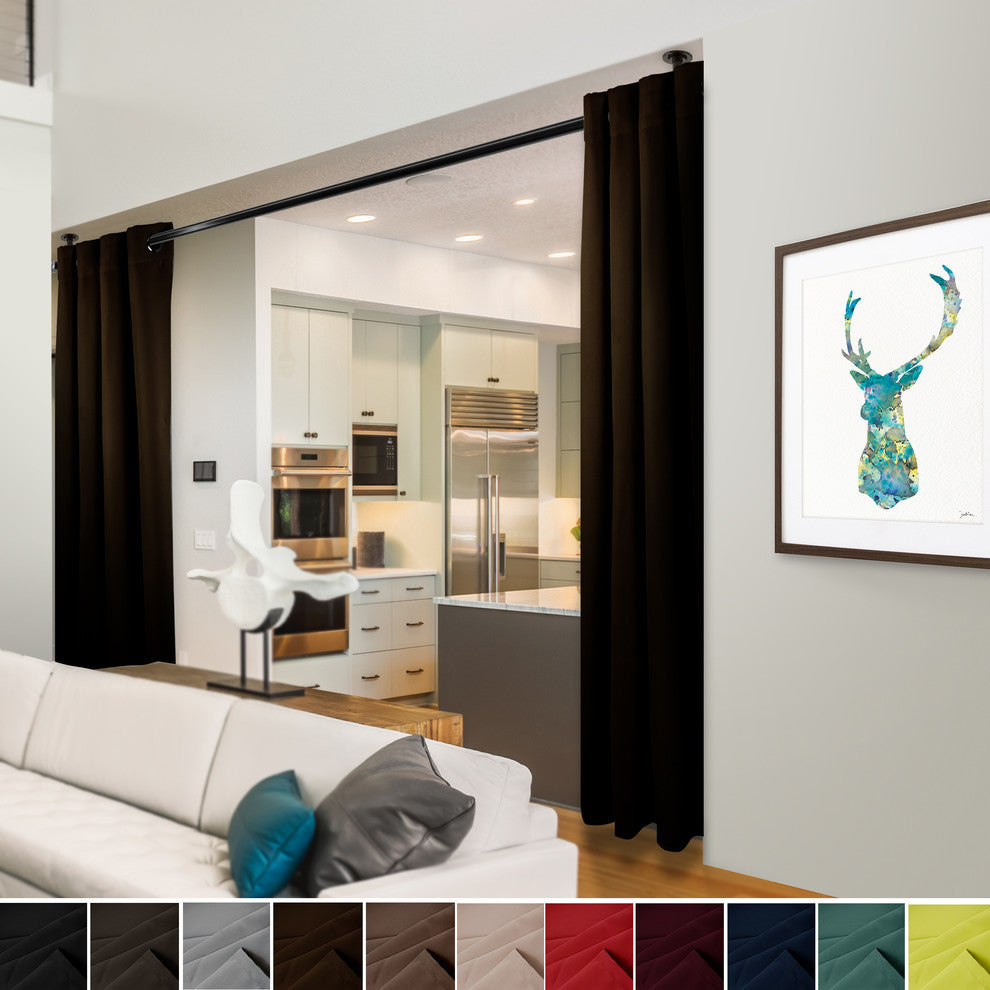 Heavy Duty Drapery Single Panel, Chocolate, 96"x108"