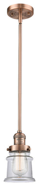 Small Canton 1-Light Mini Pendant, Antique Copper, Clear