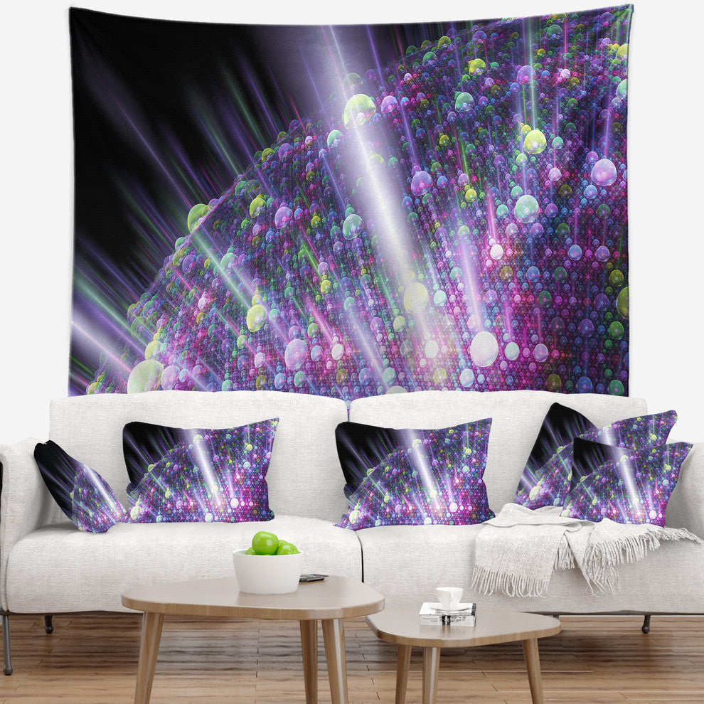 Purple Solar Bubbles Planet Abstract Wall Tapestry, 39"x32"